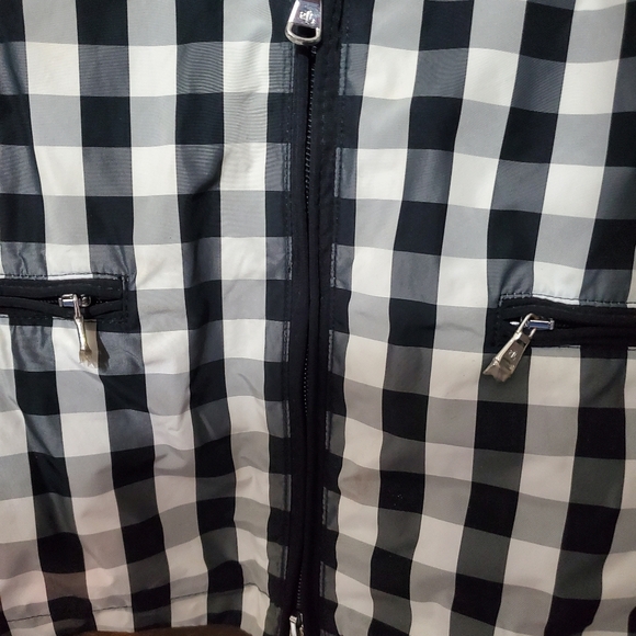 Ralph Lauren women's plaid black & white rain jacket size medium - Picture 3 of 9